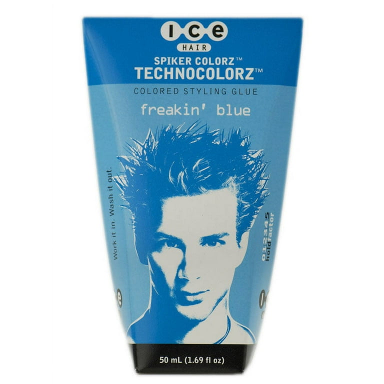 ICE Spiker Colorz Water Resistant Styling Glue Gel Color Freakin Blue