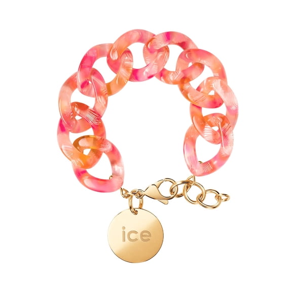 ICE-WATCH - Ice Jewellery Bracelet for Women - Chunky chain bracelet for women with a gold medal (020999) - Splash-Proof - Easy to Adjust - Acetate, Stainless Steel Chain