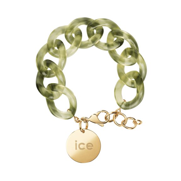 ICE-WATCH - Ice Jewellery Bracelet for Women - Chunky chain bracelet for women with a gold medal (021229) - Splash-Proof - Easy to Adjust - Acetate, Stainless Steel Chain