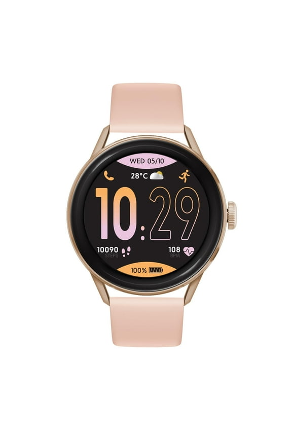- Ice Smart 2.0 - Round Rose-Gold Connected Watch with Nude Silicon Strap for Women - 023068 (1,2 Inches) - iOS, Android Water Resistant Smartwatch - Bluetooth, Pedometer, Games