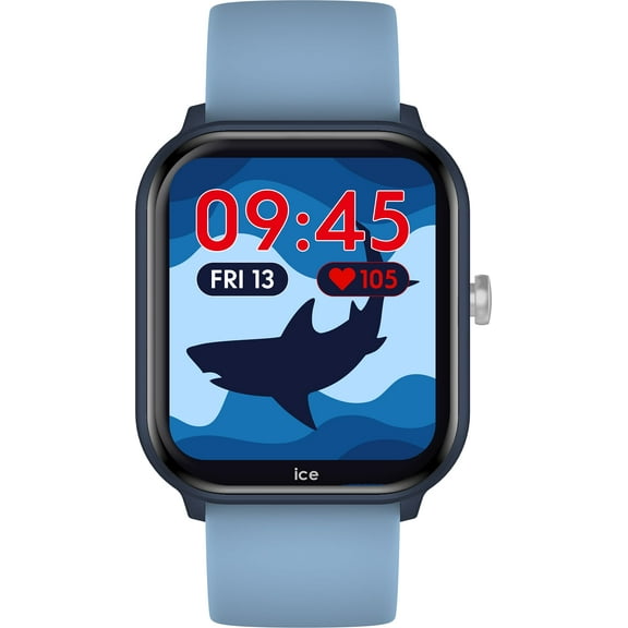 ICE-WATCH - Ice Smart Junior 2.0 - Square Blue Connected Watch for Children with Light Blue Silicon Strap - 022795 (1,75 Inches) - iOS, Android Water Resistant Smartwatch - Music Control, Games