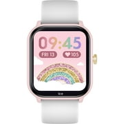 ICE-WATCH - Ice Smart Junior 2.0 - Square Pink Connected Watch for Children with White Silicon Strap - 022797 1,75 Inches - iOS, Android Water Resistant Smartwatch - Music Control, Games