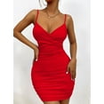 thumbnail image 1 of ICE Sexy Dresses for Women Bodycon Dresses for Women Club Party Dress Dress,Red,L, 1 of 9