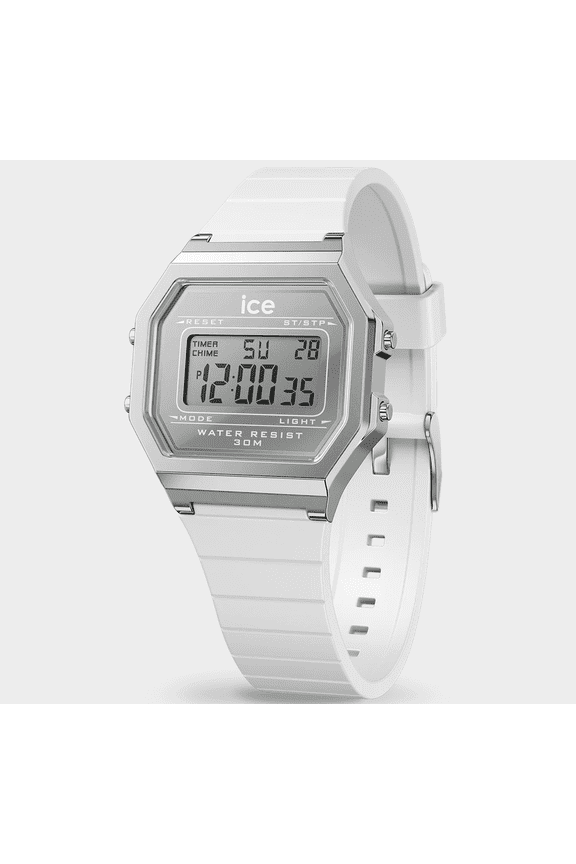 ICE digit retro metal mirror - Silver white