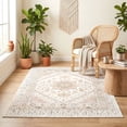 thumbnail image 1 of ICEANT Persian Rectangle Rug 6'x9' Area Rug, Boho Vintage Non-Slip Carpet for Living Room, Washable Soft Mat for Bedroom, Anti-Slip Floor Pad, Beige, 1 of 5