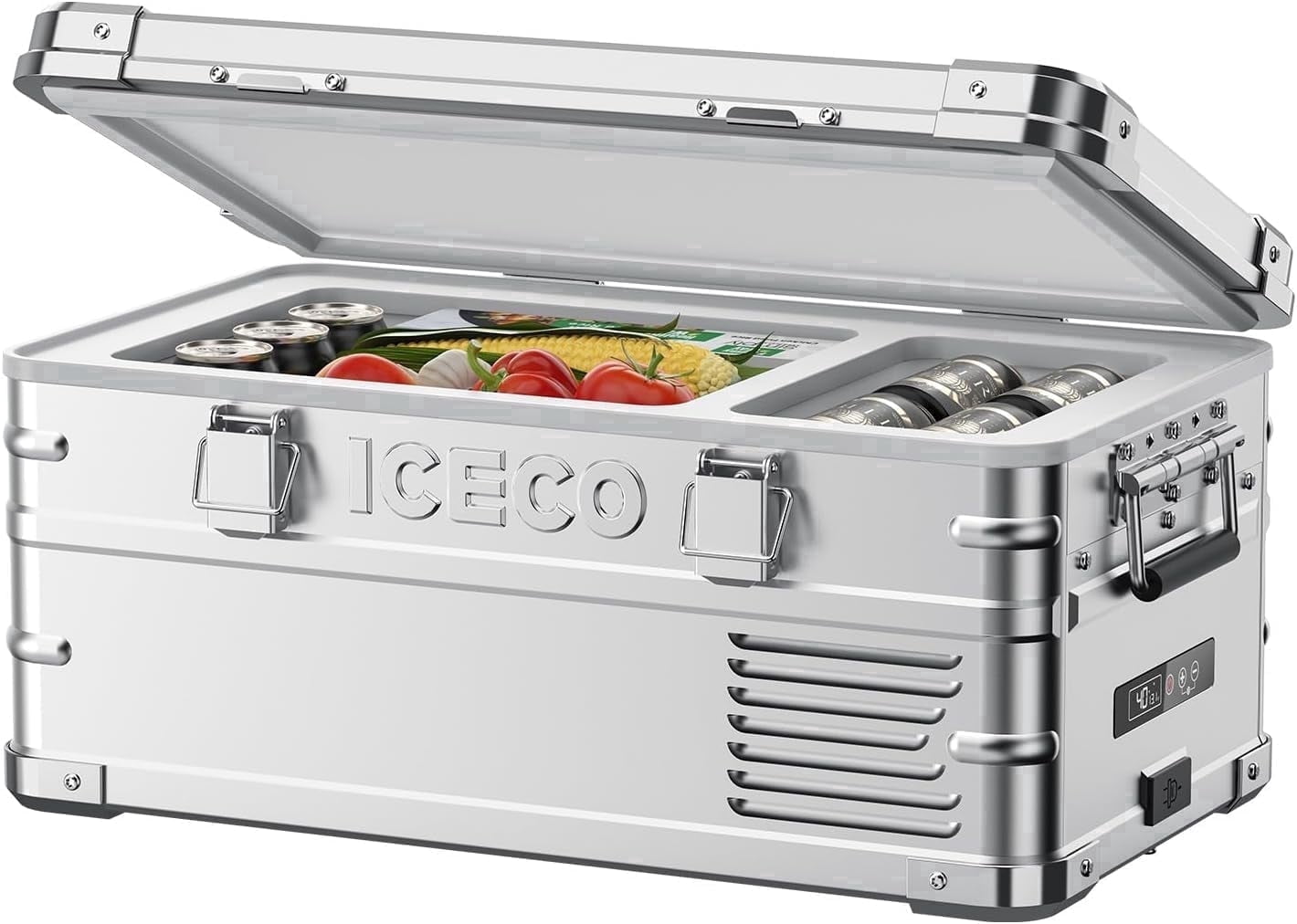 ICECO APL20 Portable Refrigerator, 21 Qts 12 Volts Fridge Freezer, Aluminum Car Fridge with SECOP Nano Compressor,  AC/DC , -4℉~68℉,Refrigerator for RV
