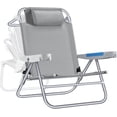 thumbnail image 1 of ICECO BC75 5-Position Reclining Folding Chair for Adults, Heavy Duty 350lb Capacity - Portable Full Recline Beach & Camping Chair with Cup Holder, Gray, 1 of 6