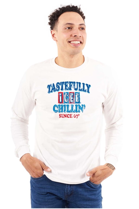 ICEE 80s Logo Tastefully Chillin' Long Sleeve TShirt Men Women Brisco Brands S