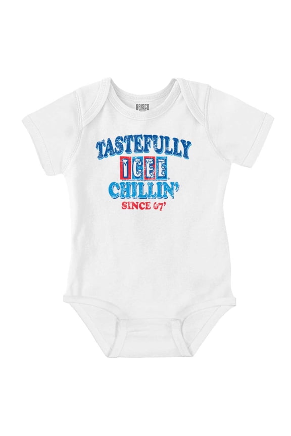 ICEE 80s Logo Tastefully Chillin' Romper Boys or Girls Infant Baby Brisco Brands 18M