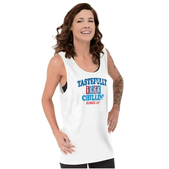 ICEE 80s Logo Tastefully Chillin' Tank Top T Shirts Men Women Brisco Brands S