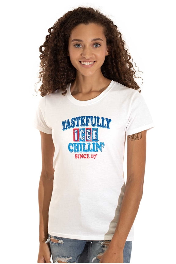 80s Logo Tastefully Chillin' Women's T Shirt Ladies Tee Brisco Brands S