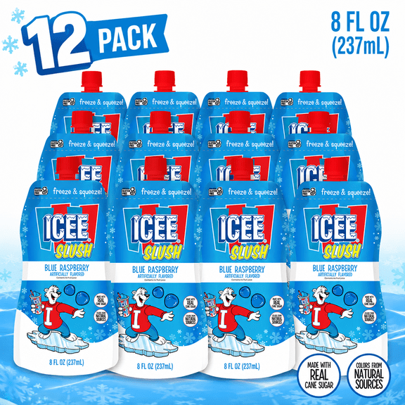 ICEE Blue Raspberry Slush, 8 fl oz, 12 Pack