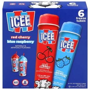 ICEE Cherry & Blue Raspberry Freeze Tubes, 3 fl oz, 6 Count