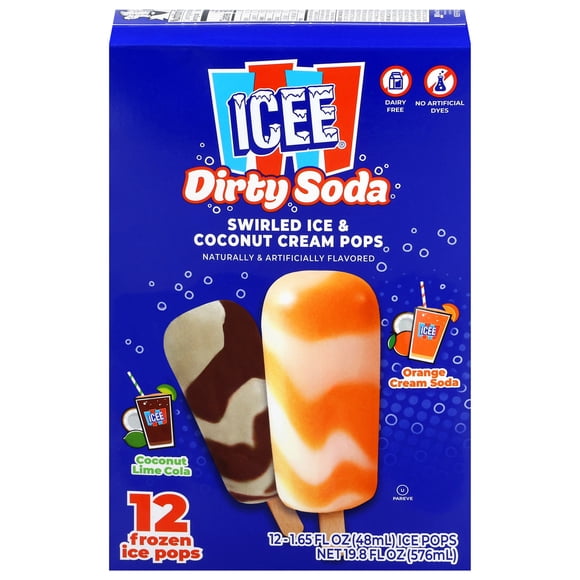 Icee ICEE Dirty Soda Swirled Ice & Coconut Cream Pops Orange Cream Soda — product image