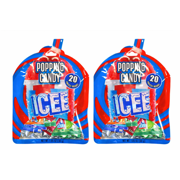 ICEE Popping Candy (2 Pack) 20 Mini Packs Each, Assorted Flavors Fizzy Candy