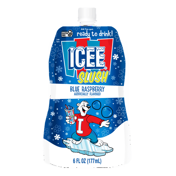 Icee Slush Blue Raspberry Freeze & Squeeze Drink Pouch, 6 fl oz