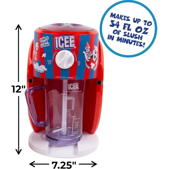 ICEE Snow Cone Machine Officially Licensed Ice Shaver & Slushie Maker, Frozen Drink Maker for Kids & Adults, Homemade Slushies, Party & Summer Treats, Countertop Appliance