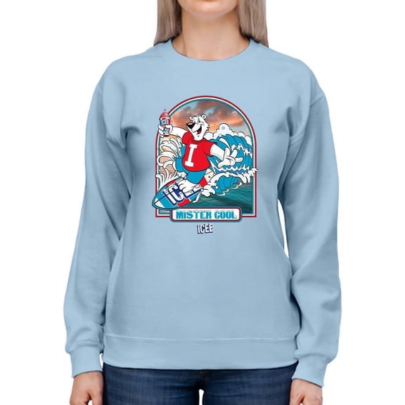 ICEE Surfing Wave Vibes - Cool Graphic Design Sweatshirt Women's