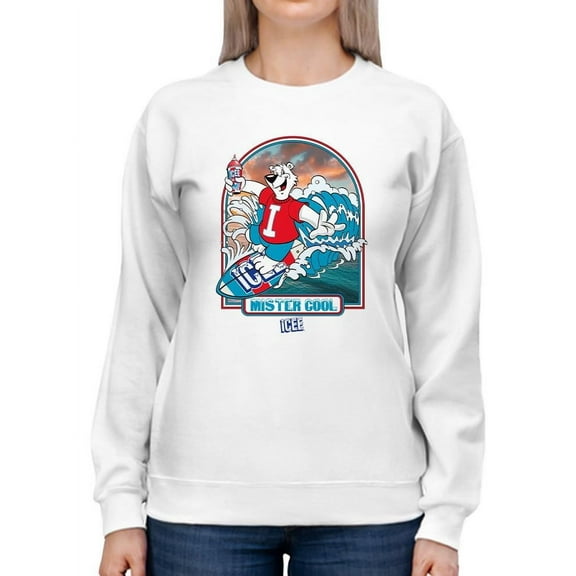 ICEE Surfing Wave Vibes - Cool Graphic Design Sweatshirt Women's