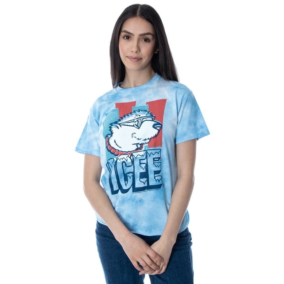 ICEE Women's Shirt Vintage ICEE Polar Bear Logo Tie Dye Skimmer Crop Top Tee Shirt For Women