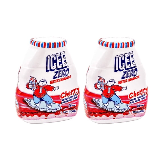 ICEE Zero Cherry Water Enhancer, Natural Cherry Flavor, 1.62 Fl Oz Bottles (2 Pack)