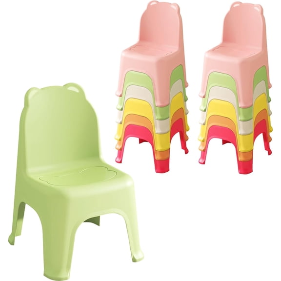 ICEEIF 11" Stackable Kids Classroom Chairs, 12 Pack Colorful Preschool Plastic Chairs for Toddlers, Lightweight School Seating for Classroom, Daycare, Kindergarten, Playroom, Children's Room