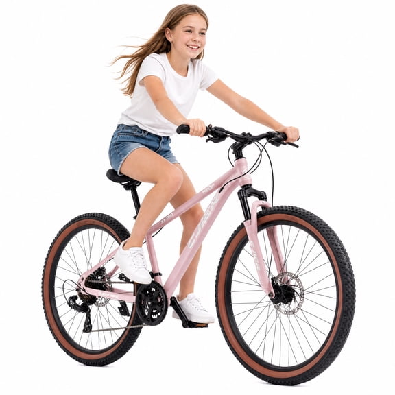 ICEEIF 24 inch Mountain Bike, 21-Speed MTB Bicycle with Suspension Fork, Dual Disc Brakes, Internal Cable Routing Frame, 2.125" Anti-Slip Tires, Bike for Teens and Adults