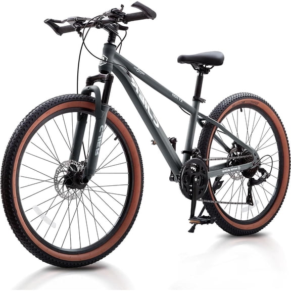 ICEEIF 20/24/26 Inch Mountain Bike, 21-Speed MTB Bicycle with Suspension Fork, Dual Disc Brakes, Internal Cable Routing Frame, 2.125" Anti-Slip Tires, Bike for Teens and Adults