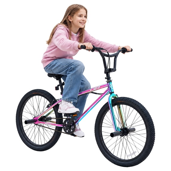 ICEELF 20/24'' BMX Bike for Kids 6-14, Boys & Girls Bicycle with 4 Pegs, High-Carbon Steel Frame, 360° Handlebar Rotation