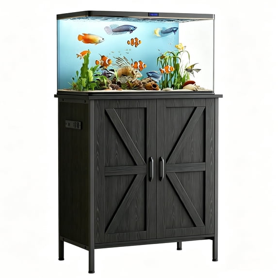ICEELF 20 Gallon Fish Tank Stand with Power Outlets & Storage Cabinet, Aquarium Stand for Fish Tank, Turtle Tank & Reptile Terrarium, 350 lbs Capacity