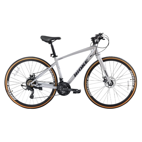 ICEELF 24-Speed 700C Wheel Hybrid Bike, Dual Disc Brakes Lightweight City Commuter Bicycle with Trigger Shifting, Internal Wiring Frame for Men & Women Adults, Multiple Colors