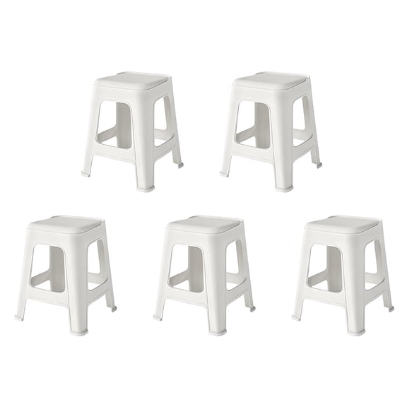 ICEELF 5 Pack Stackable Classroom Stools, 18.8" Height Mixed Color Plastic Nesting Stools, Portable Backless Flexible Seating for Classroom, School, Office, Home, Space-Saving Design