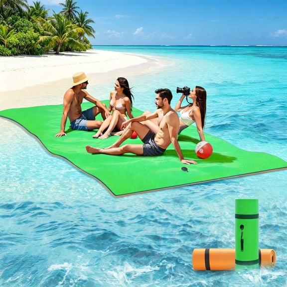 ICEEIF 9x5 Ft Premium Lily Pad Floating Mat, 3-Layer Tear-Resistant XPE Foam for 2-6 Adults, Pool Lake Ocean Beach Boat