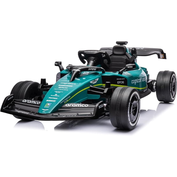 ICEEIF Aston Martin Licensed 24V Electric Go Kart for Kids, Drift Ride On Toy with 4x100W Motors, EVA Wheels, Music, Outdoor Racing Fun, Ages 3-8, Green