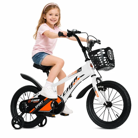 ICEEIF Kids Bike, 16 Inch Kids Bicycle with Training Wheels or Kickstand, Adjustable Seat & Handlebar, Dual Handbrakes, Carbon Steel Frame, Sports Bicycle for Boys and Girls Ages 3-12, Easy Assembly
