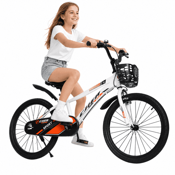 ICEELF Kids Bike, 20 Inch Kids Bicycle with Training Wheels or Kickstand, Adjustable Seat & Handlebar, Dual Handbrakes, Carbon Steel Frame, Sports Bicycle for Boys and Girls Ages 3-12, Easy Assembly