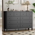 thumbnail image 1 of NEORIVER Black Dresser, 10 Drawer Dresser,  55" Modern Wooden Dressers Chests of Drawer, 10 Drawers Wide Dresser for Bedroom, 1 of 8