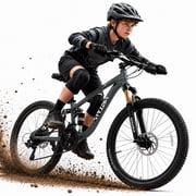 ICEELF 24 inch Kids Mountain Bike, 21-Speed MTB Bicycle for Boys & Girls Ages 8 9 10 11 12 , Lockable Suspension, Dual Disc Brakes, Multiple Colors