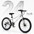 thumbnail image 1 of ICEELF 24 inch Kids Mountain Bike, 7-Speed Bicycle for Boys & Girls Ages 9-15, Carbon Steel Frame, Dual Disc Brakes, Multi Color, 1 of 7