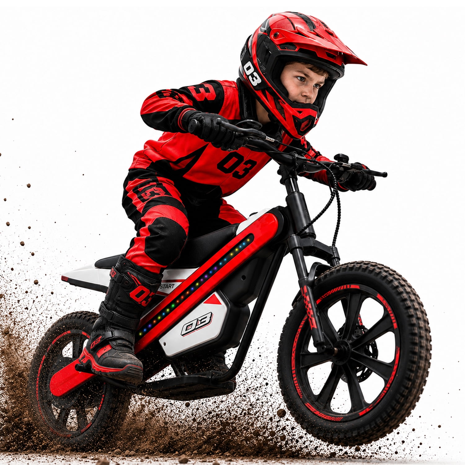 ICEELF 24V 300W Kids Electric Bike, Electric Dirt Bike with Flashing ...
