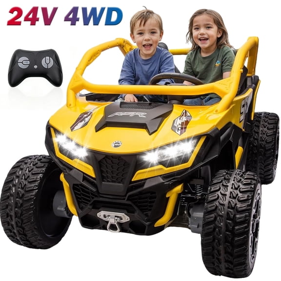NEORIVER XL 24V Ride on Toys for Big Kids, 10AH Battery, 4x75W Motor, 5MPH UTV Ride on Car for Ages 3-8, Parent Remote Control, Bluetooth Music, EVA Tires & 4 Spring Suspension