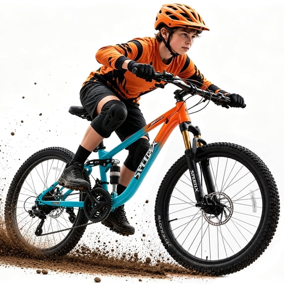 ICEELF 26 Inch Mountain Bike, 21-Speed MTB Bicycle for Boys, Girls & Adults, Lockable Suspension, Dual Disc Brakes, Multiple Colors