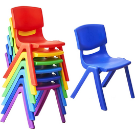 Topbuy 6 Piece Toddler Classroom School Stackable Chairs Set Blue Plastic Kids Learning Chairs Walmart
