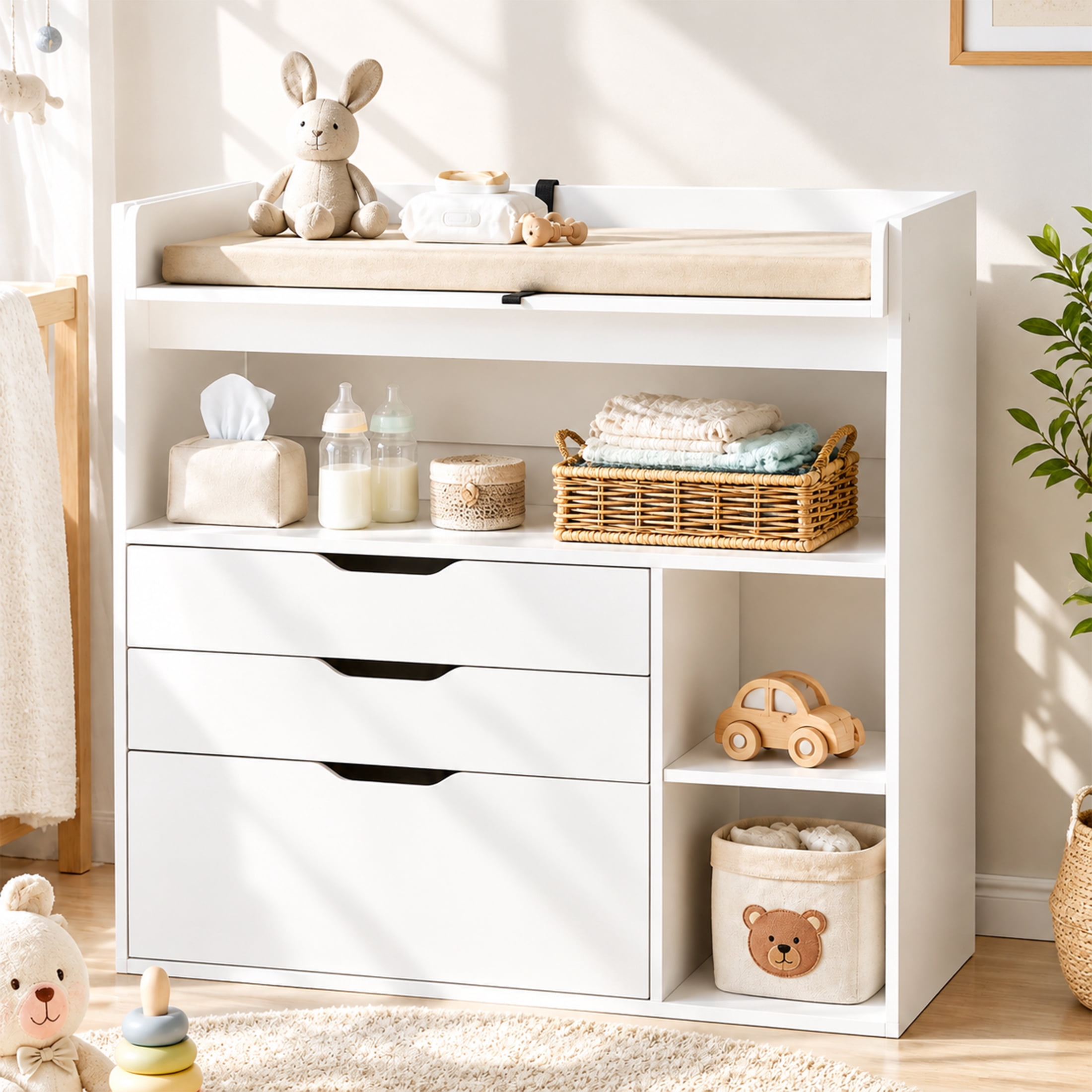 changing table to dresser Linor Baby with 3 Drawers and 3 Storage Shelves, Can be Used as a Baby Dresser with Changing Table Top, a Baby Changing keeping you and your Material:Heavy Poly Duck Combo bronzer dress Boho Empire Waist Wedding