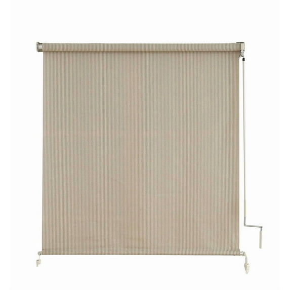 ICEFEEL 90% UV Block Outdoor Roller Shade - Waterproof Retractable Sun Screen 72" Wx72" H,Cordless HDPE Fabric for Patio,Garden, Windows,Sesame.