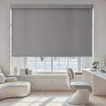 thumbnail image 1 of ICEFEEL Cordless Blackout Roller Shades with Valance – Thermal Insulated, UV Blocking, Woven Fabric for Bedroom, Office & Living Room,26"Wx72"H,Grey, 1 of 4
