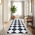thumbnail image 1 of ICEANT 3'x10' Rectangle Runner Rugs, Geometric Style Non Slip Washable Low Pile Carpet, Area Rug for Hallway Entryway Bathroom Bedroom Kitchen, Black, 1 of 5