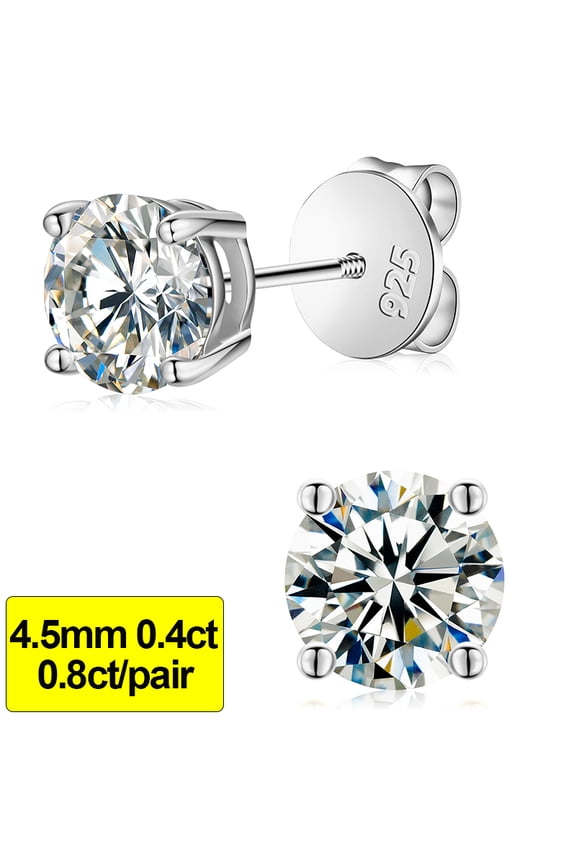 ICEOUTBOX 100% 925 Sterling Silver 0.1-4CT Test Passed Moissanite Diamond Studs Earrings for Women Wedding Fine Jewelry Gifts