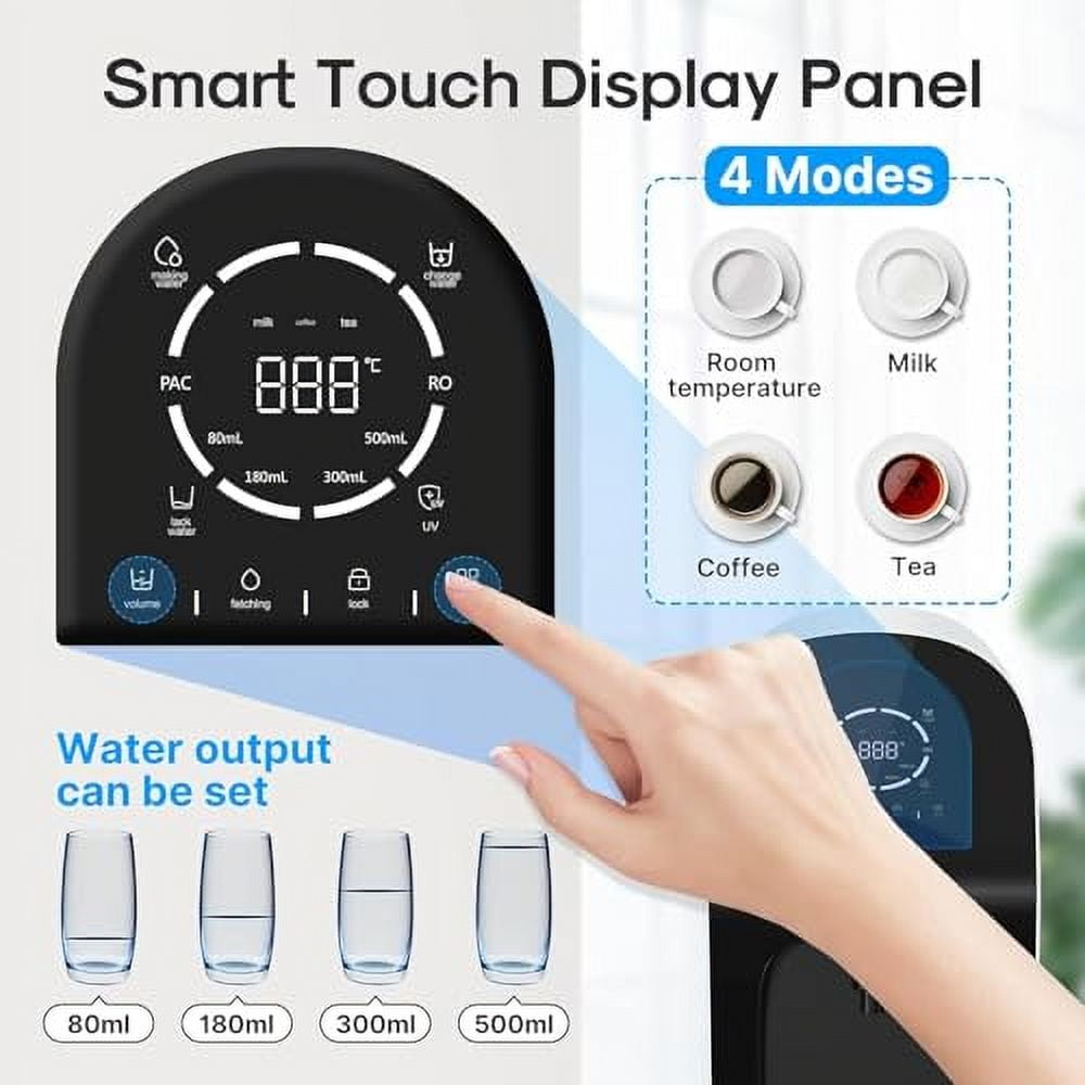 ICEPURE Countertop Reverse Osmosis Water Filter, 4 Stage RO Water Filtration System,5: 1 Pure to Drain, Purify Tap Water, Fast Heating, Reduce PFAS,PFOA,PFOS (No Installation)