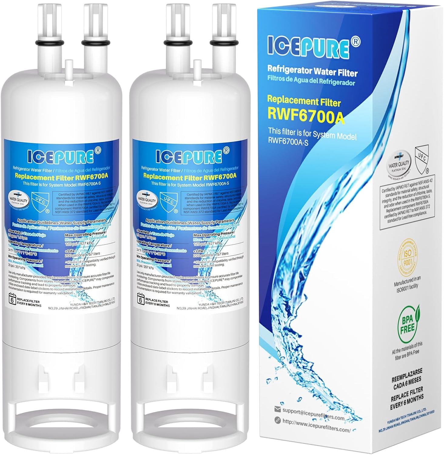 ICEPURE RWF6700A Replacement for W10295370A, EDR1RXD1, Everydrop